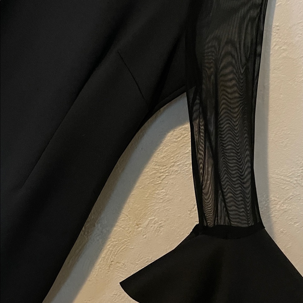 Eliza J Black Illusion Long Sleeve Crepe Dress - Picture 5 of 8